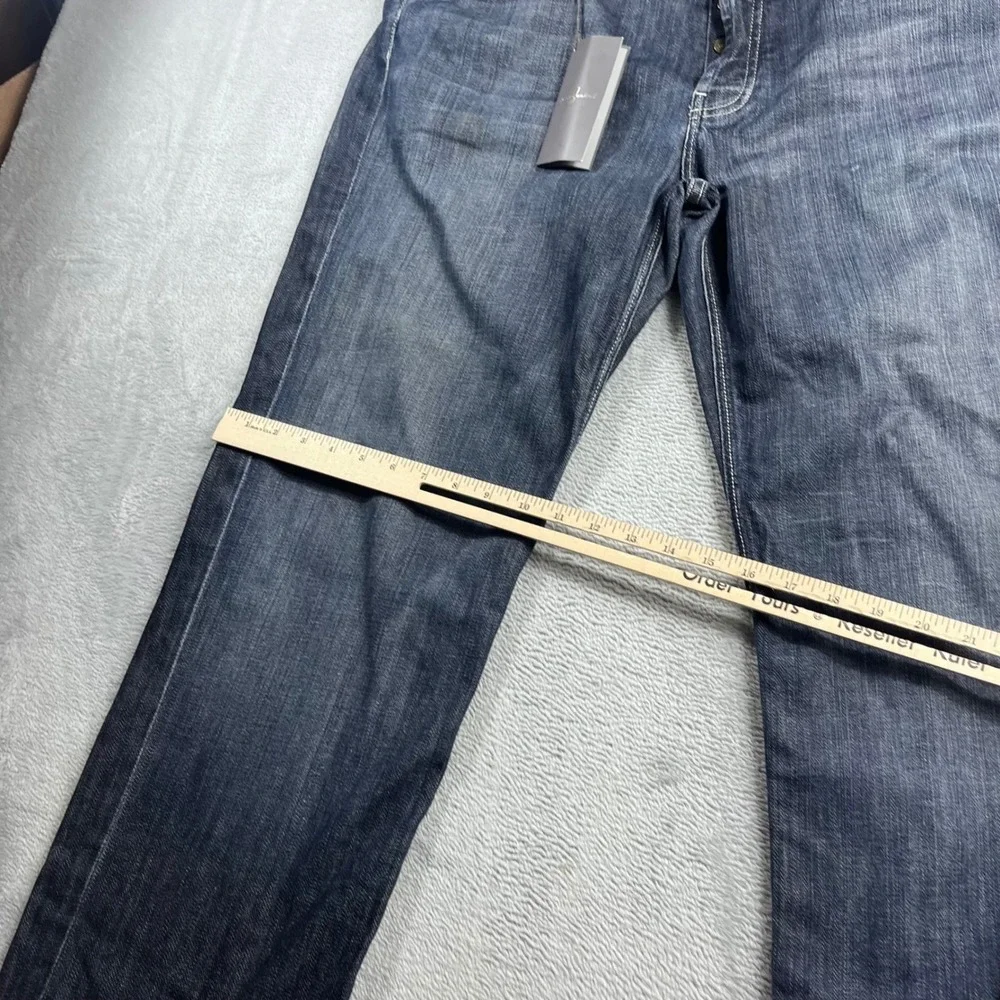 7 For All Mankind Standard Straight Leg Jeans Mens 38 Blue‎ T521408S Button Fly
